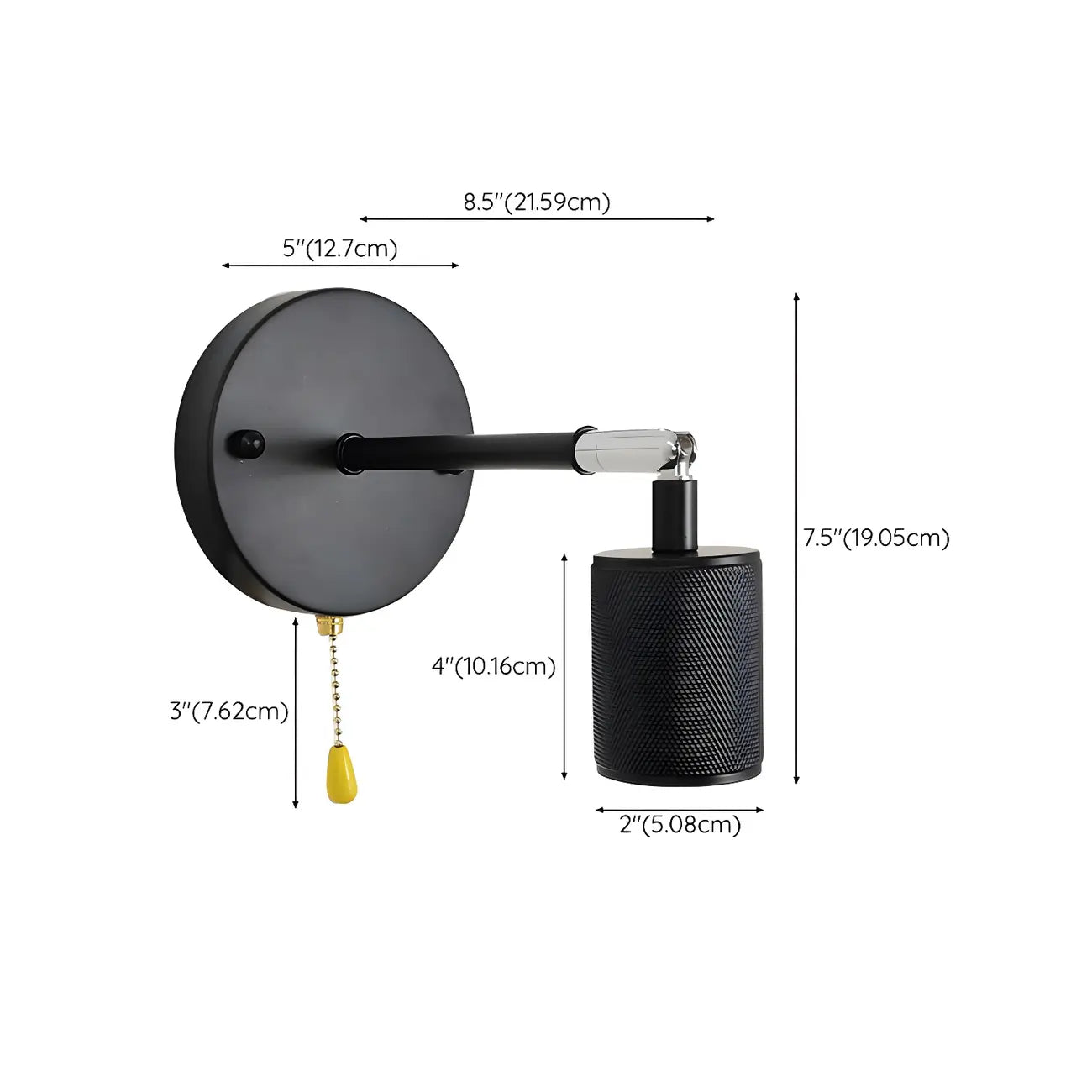 Contemporary Black Metal Swing Arm Wall Light