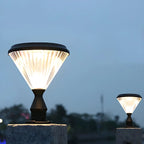 Diamond Shape Solar Black Outdoor Post Lights