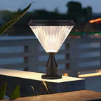 Diamond Shape Solar Black Outdoor Post Lights