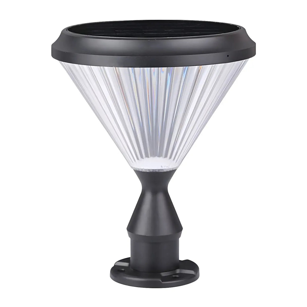 Diamond Shape Solar Black Outdoor Post Lights