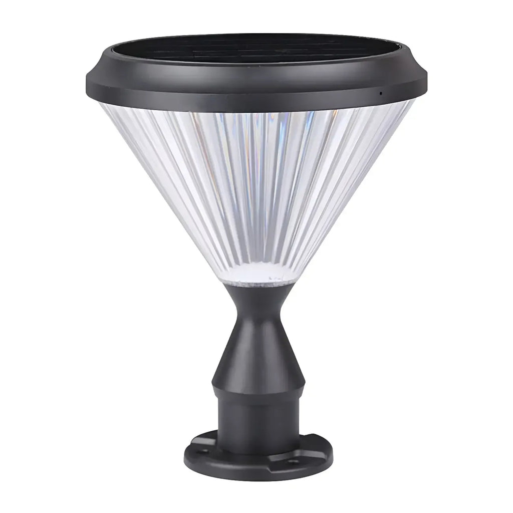 Diamond Shape Solar Black Outdoor Post Lights