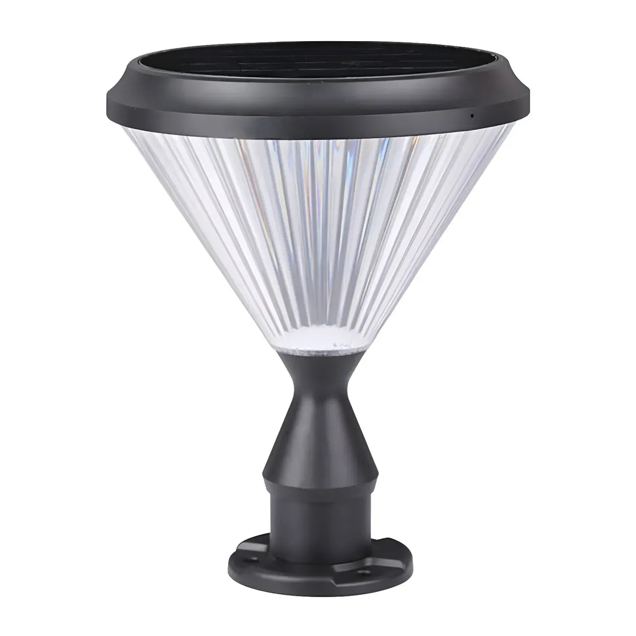 Diamond Shape Solar Black Outdoor Post Lights