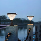 Diamond Shape Solar Black Outdoor Post Lights