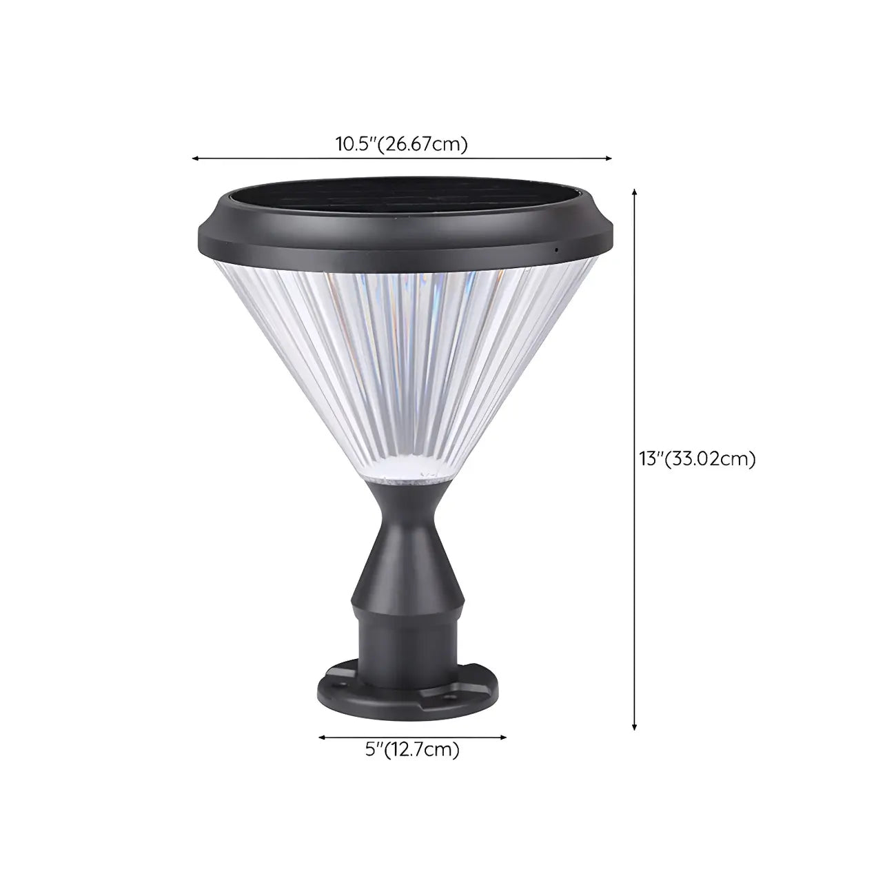Diamond Shape Solar Black Outdoor Post Lights