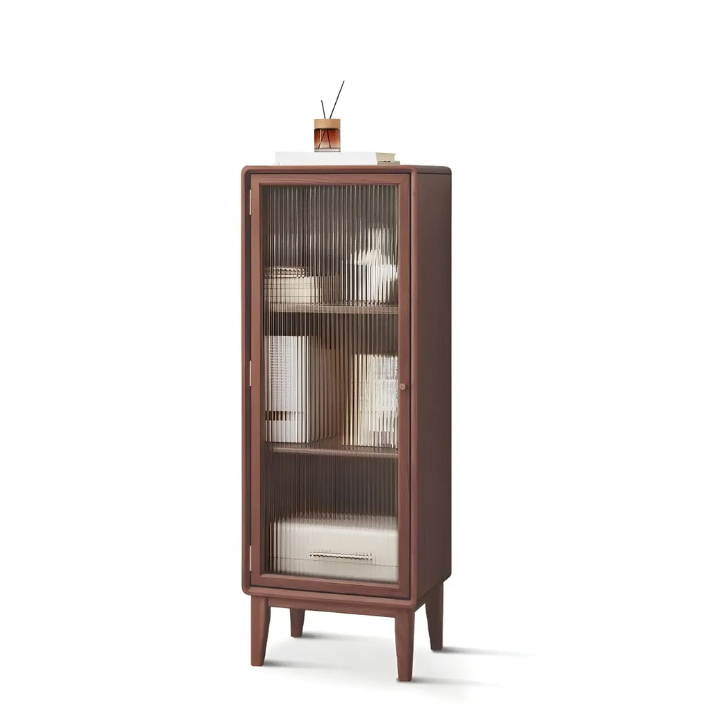 Natural Wood Standard Display Cabinet with Adjustable Shelves