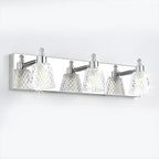 3-Light Modern Clear Glass Silver Bathroom Vanity Light