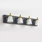 3-Light Modern Clear Glass Silver Bathroom Vanity Light