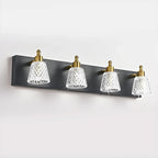 3-Light Modern Clear Glass Silver Bathroom Vanity Light