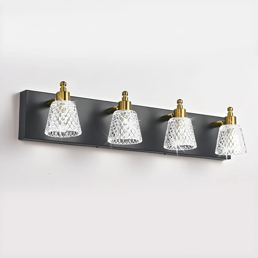 3-Light Modern Clear Glass Silver Bathroom Vanity Light