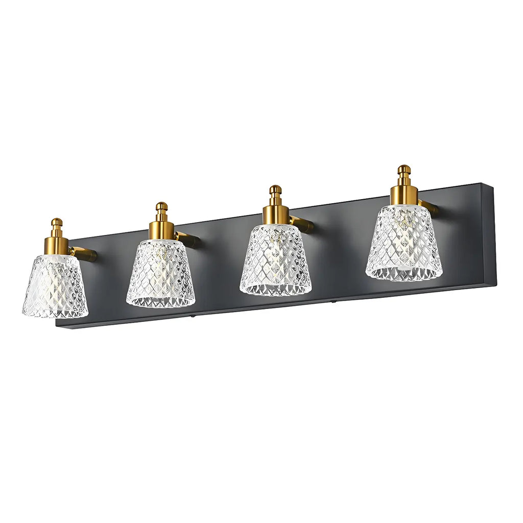 3-Light Modern Clear Glass Silver Bathroom Vanity Light