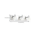 3-Light Modern Clear Glass Silver Bathroom Vanity Light