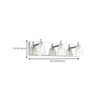 3-Light Modern Clear Glass Silver Bathroom Vanity Light