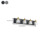 3-Light Modern Clear Glass Silver Bathroom Vanity Light