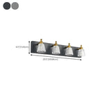 3-Light Modern Clear Glass Silver Bathroom Vanity Light