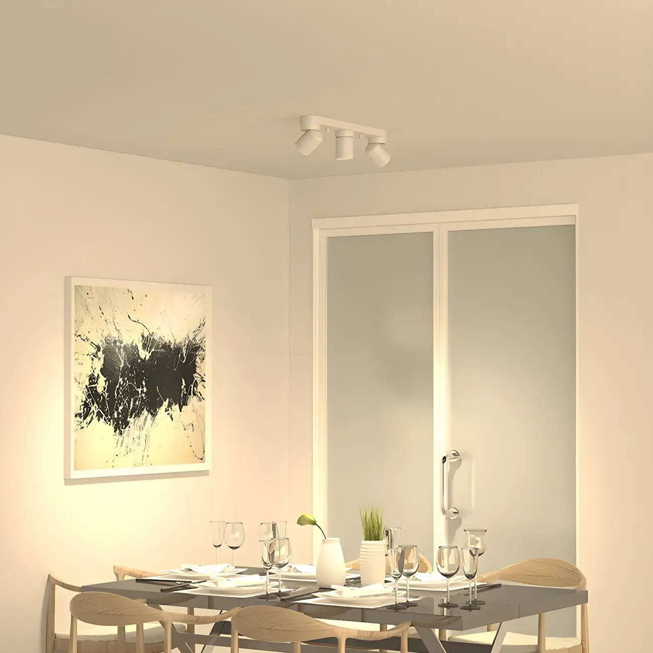 Mini Simplistic Aluminum Adjustable Flush Mount LED Track Light