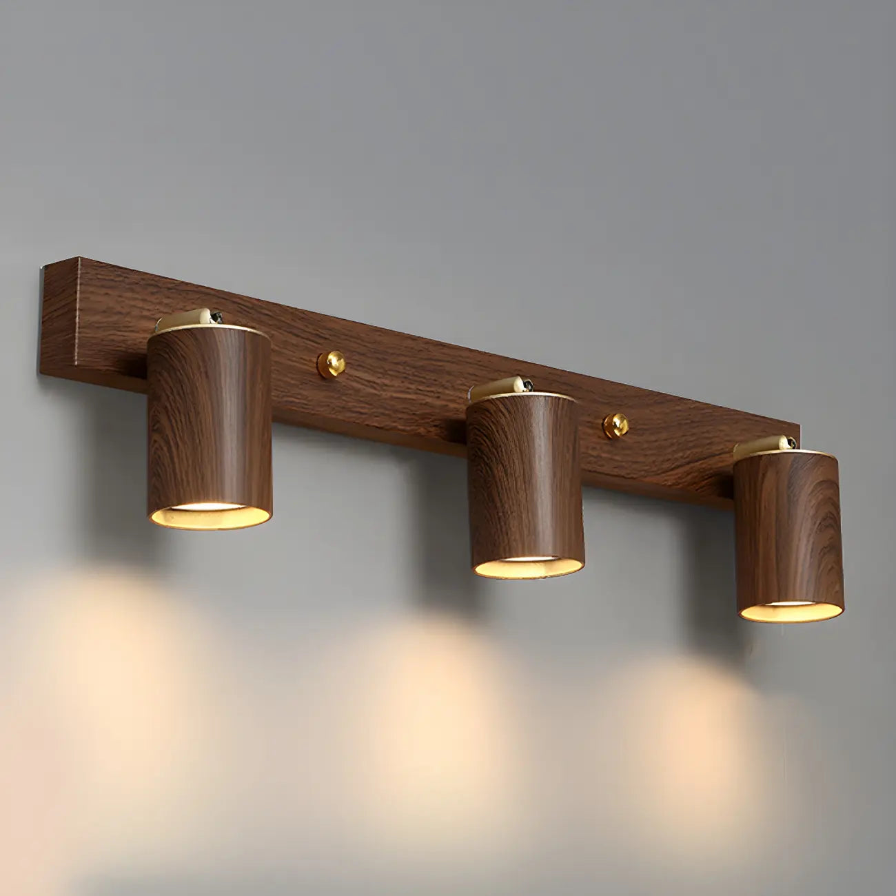 Contemporary Brown Cylinder Multi-light Vanity Lights