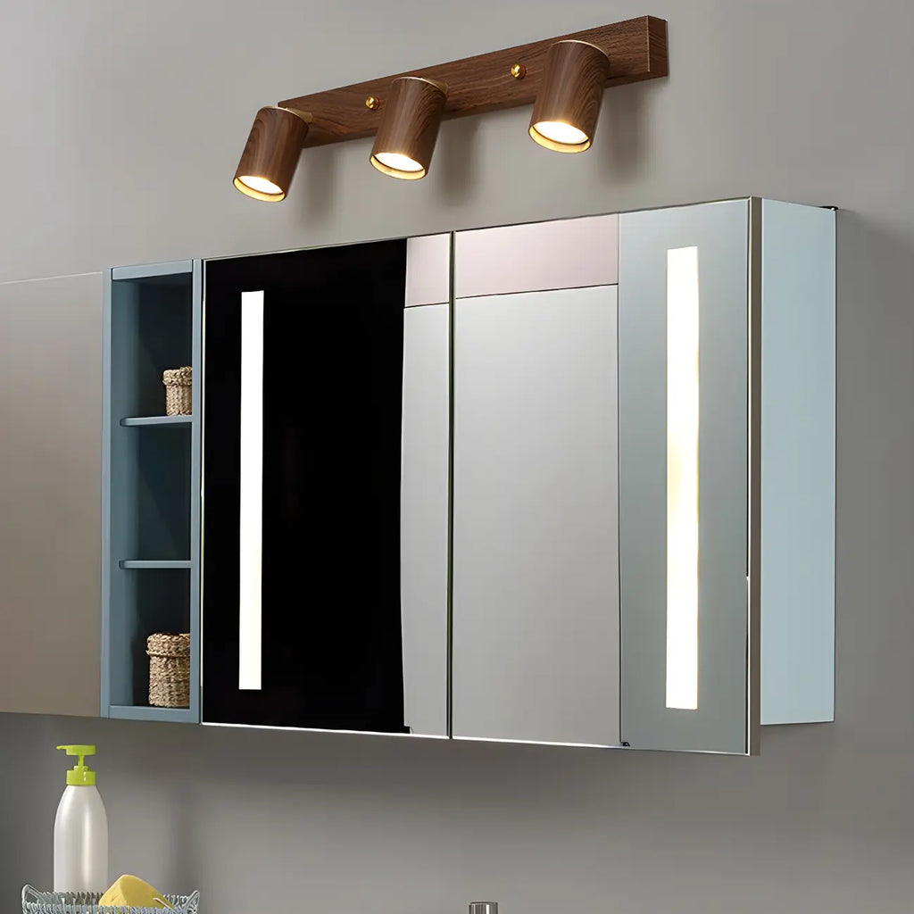 Contemporary Brown Cylinder Multi-light Vanity Lights