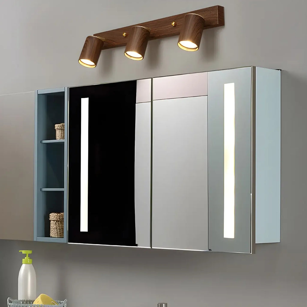 Contemporary Brown Cylinder Multi-light Vanity Lights