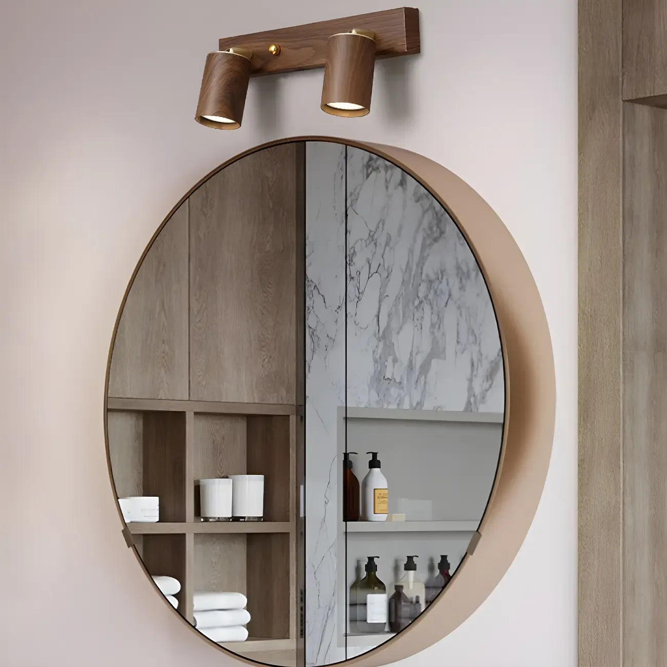 Contemporary Brown Cylinder Multi-light Vanity Lights