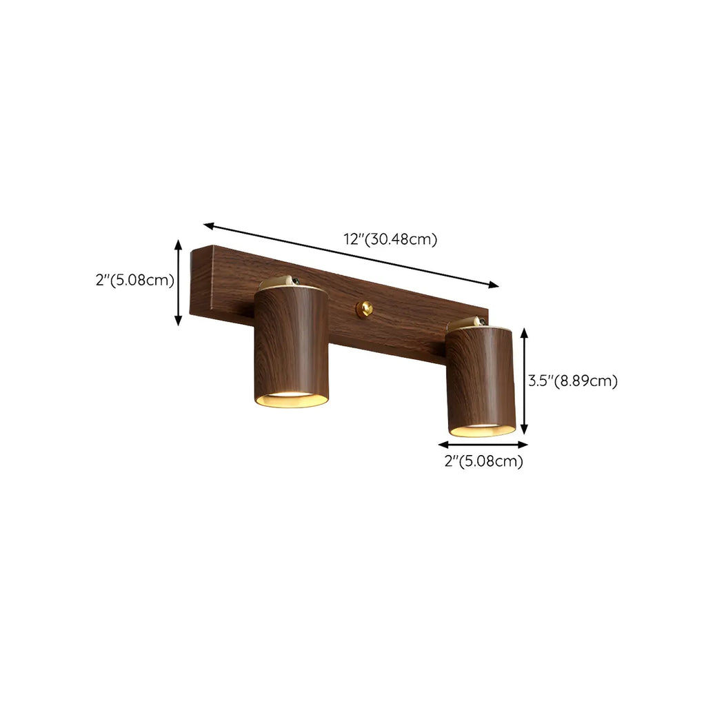 Contemporary Brown Cylinder Multi-light Vanity Lights