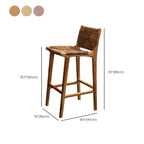 Rustic Reddish Brown Wooden Woven Bar Stool
