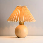 Small Global Wood Fabric Shade LED Table Lamp for Table Lamp