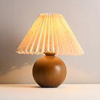 Small Global Wood Fabric Shade LED Table Lamp for Table Lamp