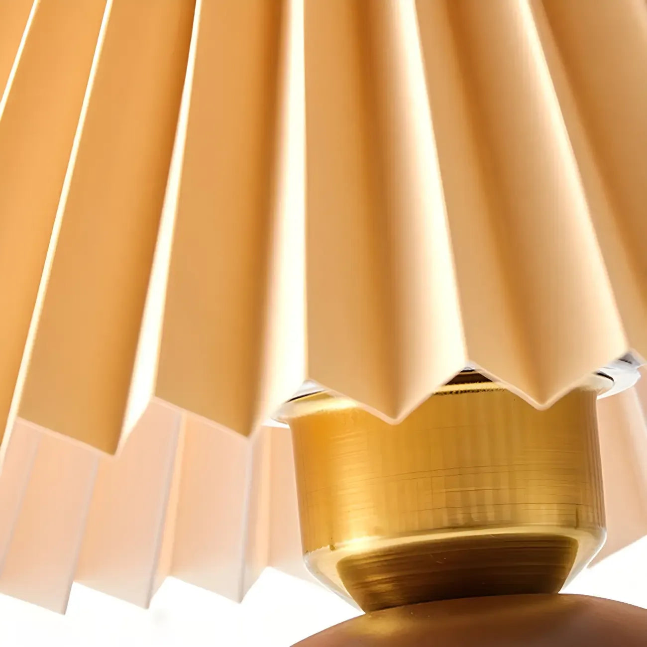 Small Global Wood Fabric Shade LED Table Lamp for Table Lamp