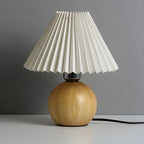 Small Global Wood Fabric Shade LED Table Lamp for Table Lamp