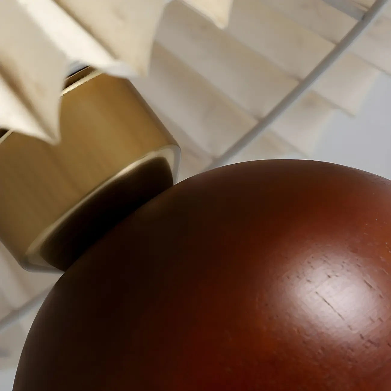 Small Global Wood Fabric Shade LED Table Lamp for Table Lamp