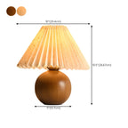 Small Global Wood Fabric Shade LED Table Lamp for Table Lamp