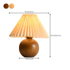 Small Global Wood Fabric Shade LED Table Lamp for Table Lamp