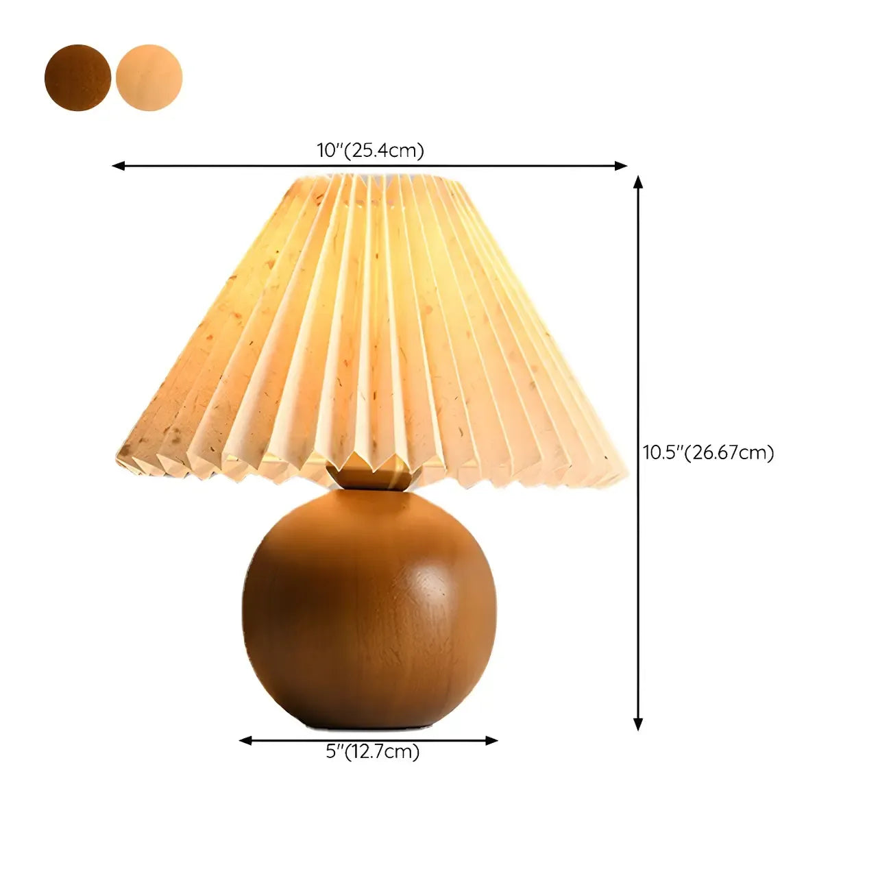 Small Global Wood Fabric Shade LED Table Lamp for Table Lamp