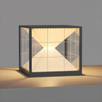 Black Solar Clear Cube Outdoor Post Lights