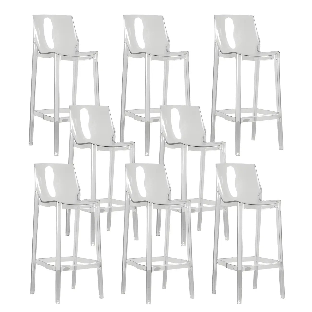 Modern Acrylic Vibrant Durable Colourful Sleek Bar Stool