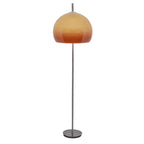 Contemporary Stand Up Floor Lamp with Amber Orange Glass Dome