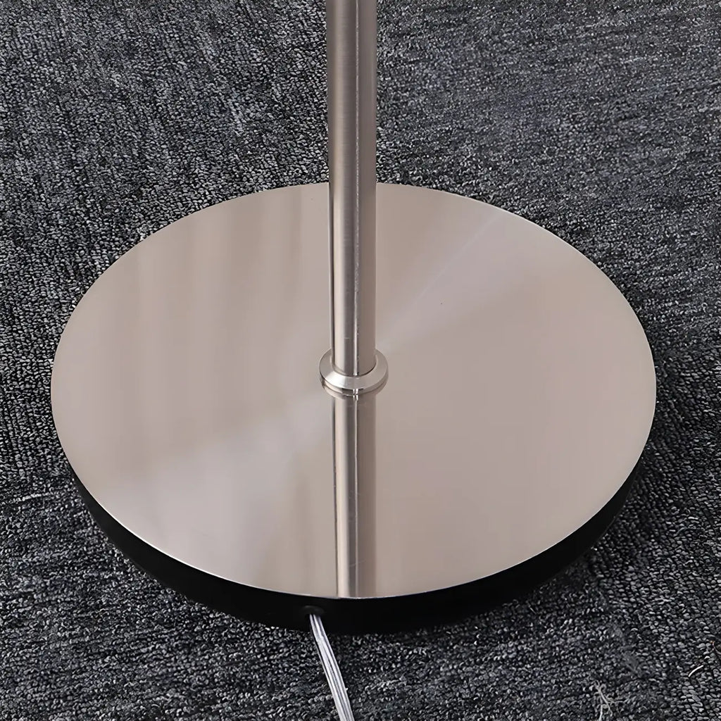 Contemporary Stand Up Floor Lamp with Amber Orange Glass Dome