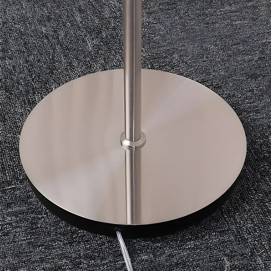 Contemporary Stand Up Floor Lamp with Amber Orange Glass Dome
