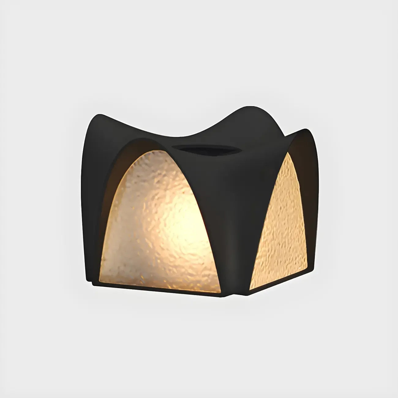Arched Black Textured Solar Outdoor Post Lights
