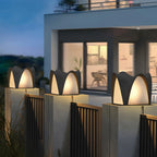 Arched Black Textured Solar Outdoor Post Lights