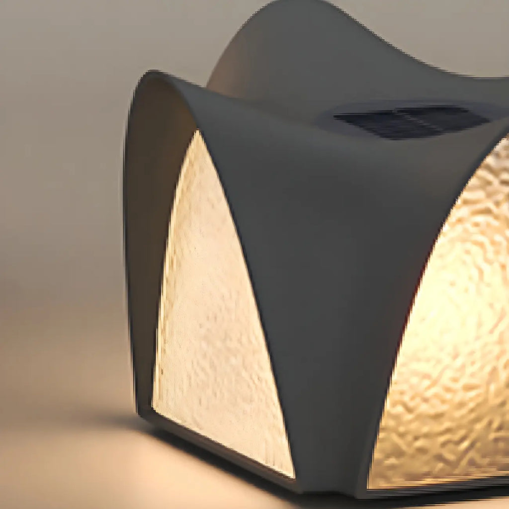 Arched Black Textured Solar Outdoor Post Lights