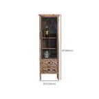 Classic 2-Drawer Brown Medium Wood Glass China Cabinet