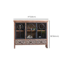 Classic 2-Drawer Brown Medium Wood Glass China Cabinet
