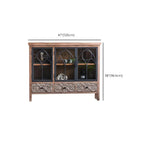 Classic 2-Drawer Brown Medium Wood Glass China Cabinet