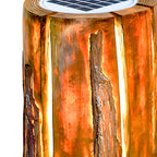 Contemporary Solar Resin Tree Stump Outdoor Post Lights