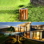 Contemporary Solar Resin Tree Stump Outdoor Post Lights