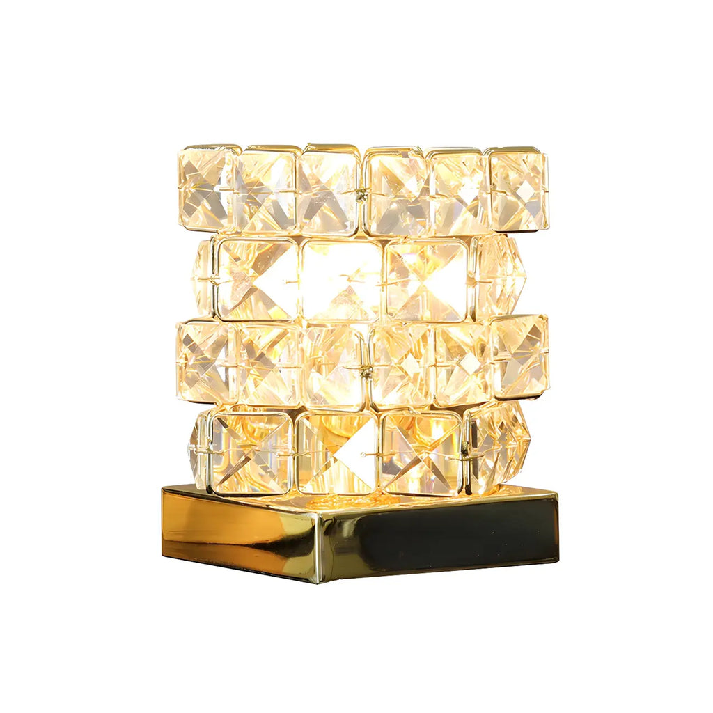 Modern Rectangular Crystal LED Table Lamp for Bedroom