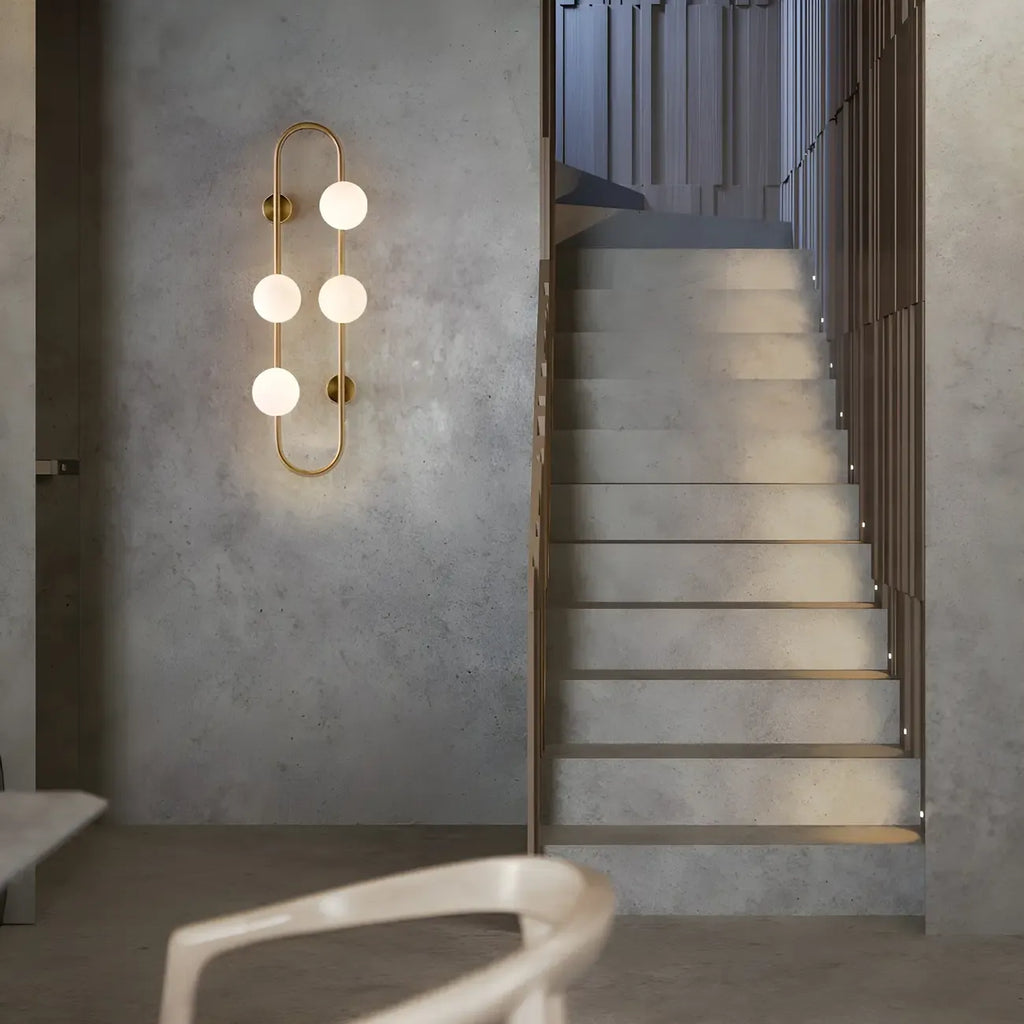 Elegant Gold 4-Light Oval Ball Wall Sconce Light Fixture