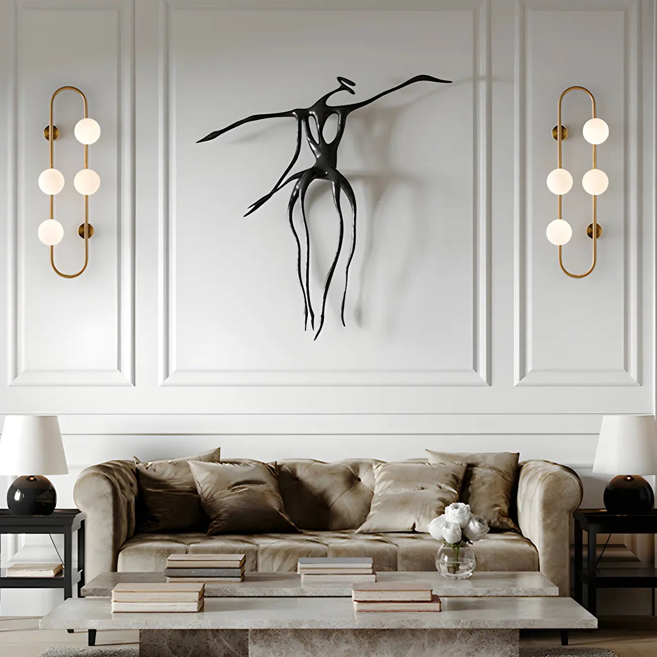 Elegant Gold 4-Light Oval Ball Wall Sconce Light Fixture