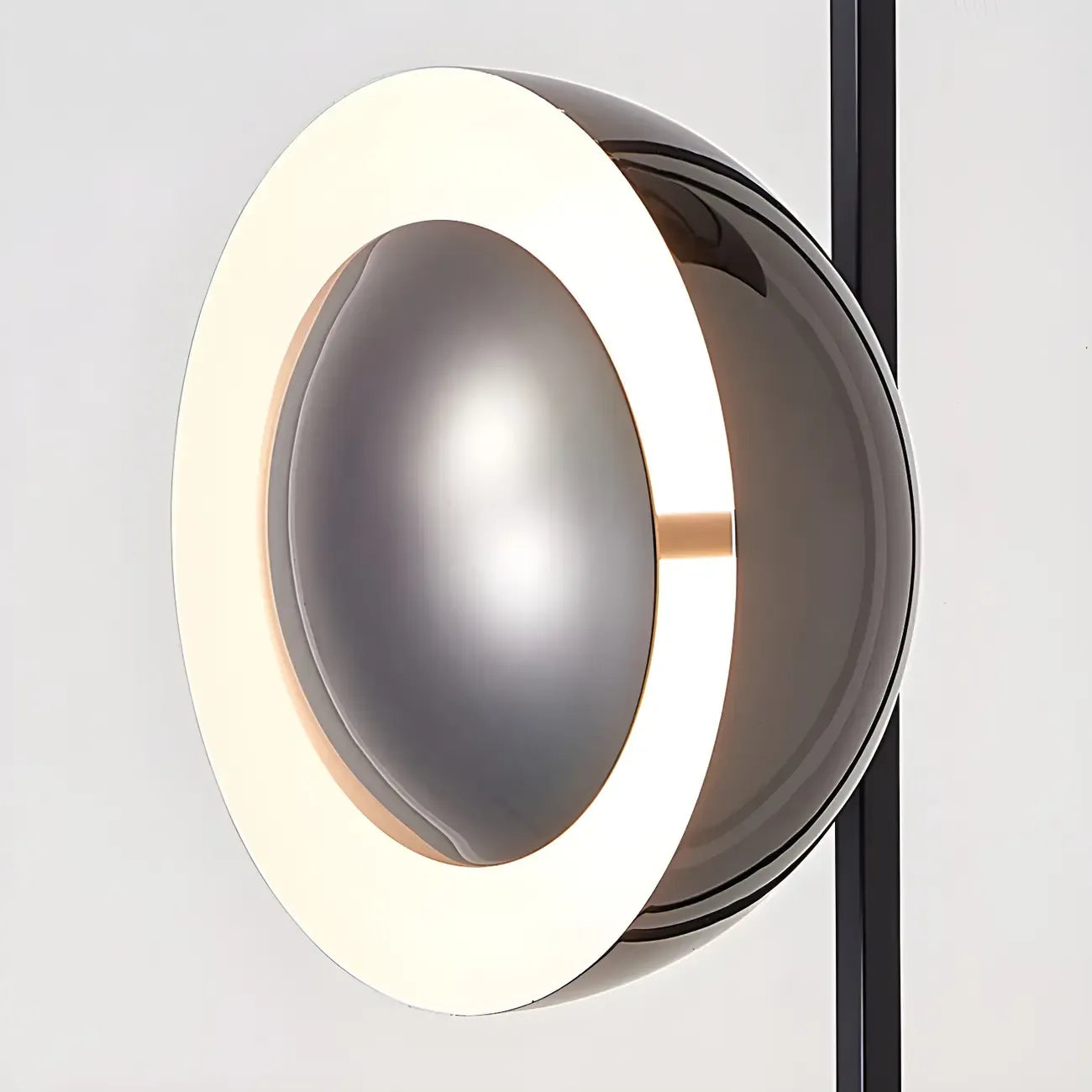 3-Light Black Floor Lamp with White Light for Living Room